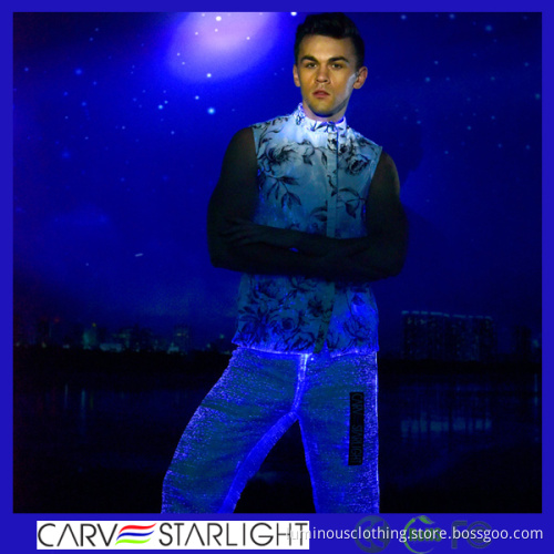 2016 fiber optic clothing latest luminous design China stylish waistcoat
